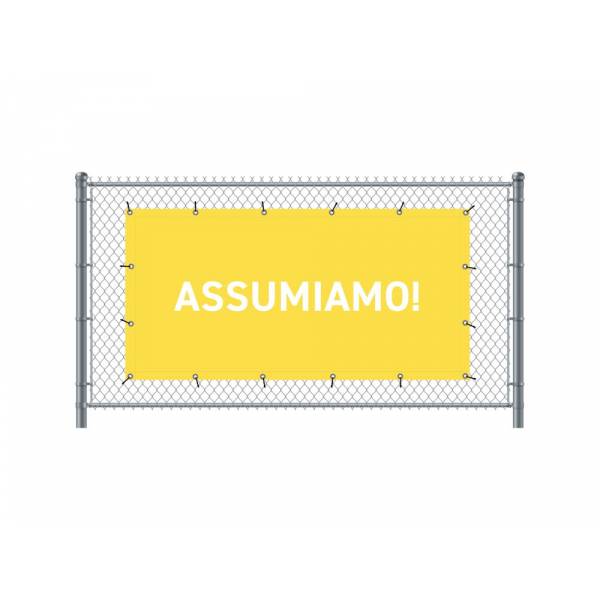 Banner de Valla 300 x 140 cm Estamos Contratando Italiano Amarillo