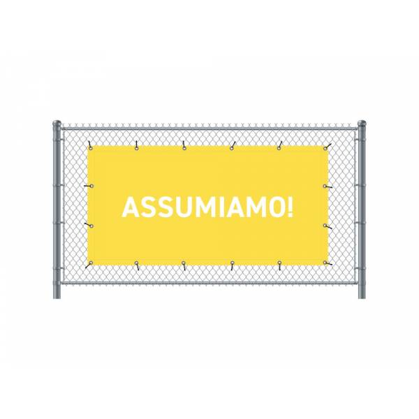 Banner de Valla 200 x 100 cm Estamos Contratando Italiano Amarillo