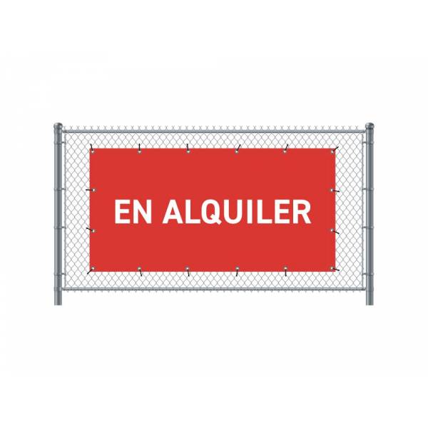 Banner de Valla 300 x 140 cm En Alquiler Español Rojo