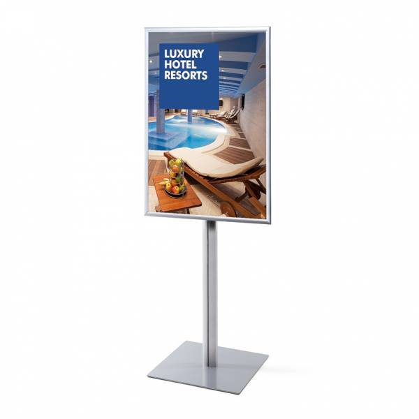 Stand info pole 70 x 10. Marco 25 mm  a inglete una cara