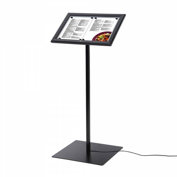 Atril Porta Menú LED Negro (2xA4)