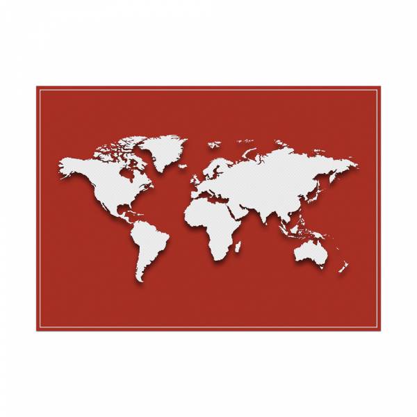Mantel Individual Mapa del Mundo Rojo