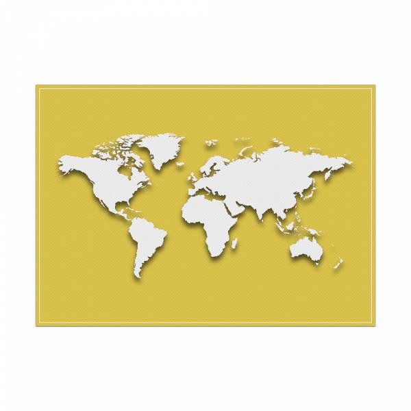 Mantel Individual Mapa del Mundo Amarillo