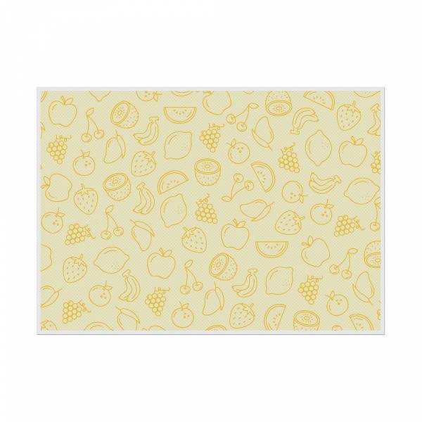 Mantel Individual Frutas Abstracto Amarillo