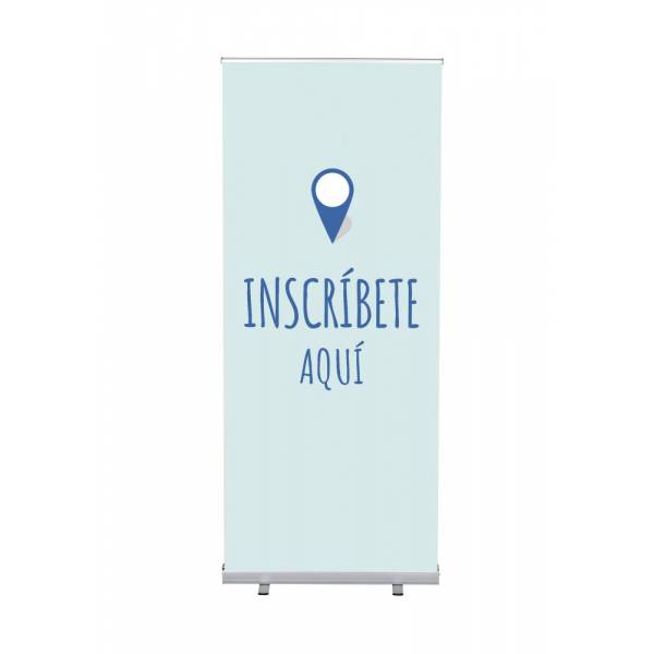 Set Completo Roller-Banner Budget 85 Regístrese aquí Azul Español