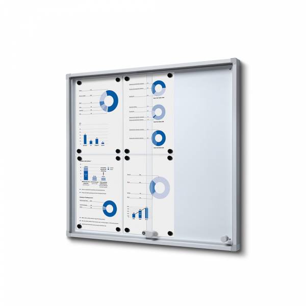 Vitrina Interior Magnética Slim con puertas correderas Con Esquinas De Seguridad 6 x A4