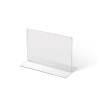 Formato: A7 (74 x 105 mm)Orientación: Horizontal Soporte para folletos y menús horizontal, doble cara (A6) forma T - 0
