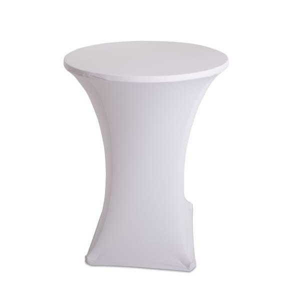 Mantel para Mesa de Pie Redonda Blanco