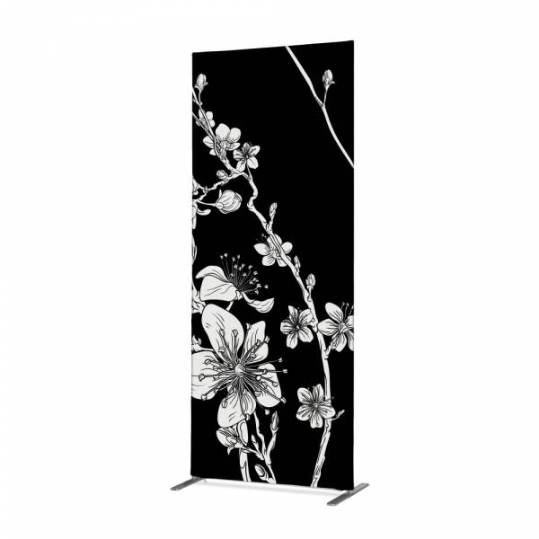 Separador Textil Deco 85-200 Doble Abstracto Flor de Cerezo Japonés Negro