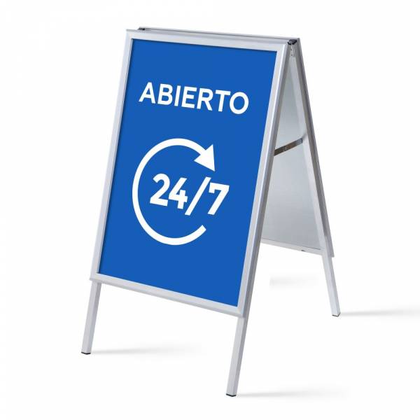 Set Completo Caballete A1 Abierto 24/7 Azul Español