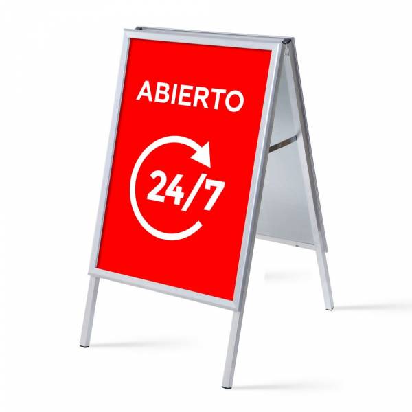 Set Completo Caballete A1 Abierto 24/7 Rojo Español